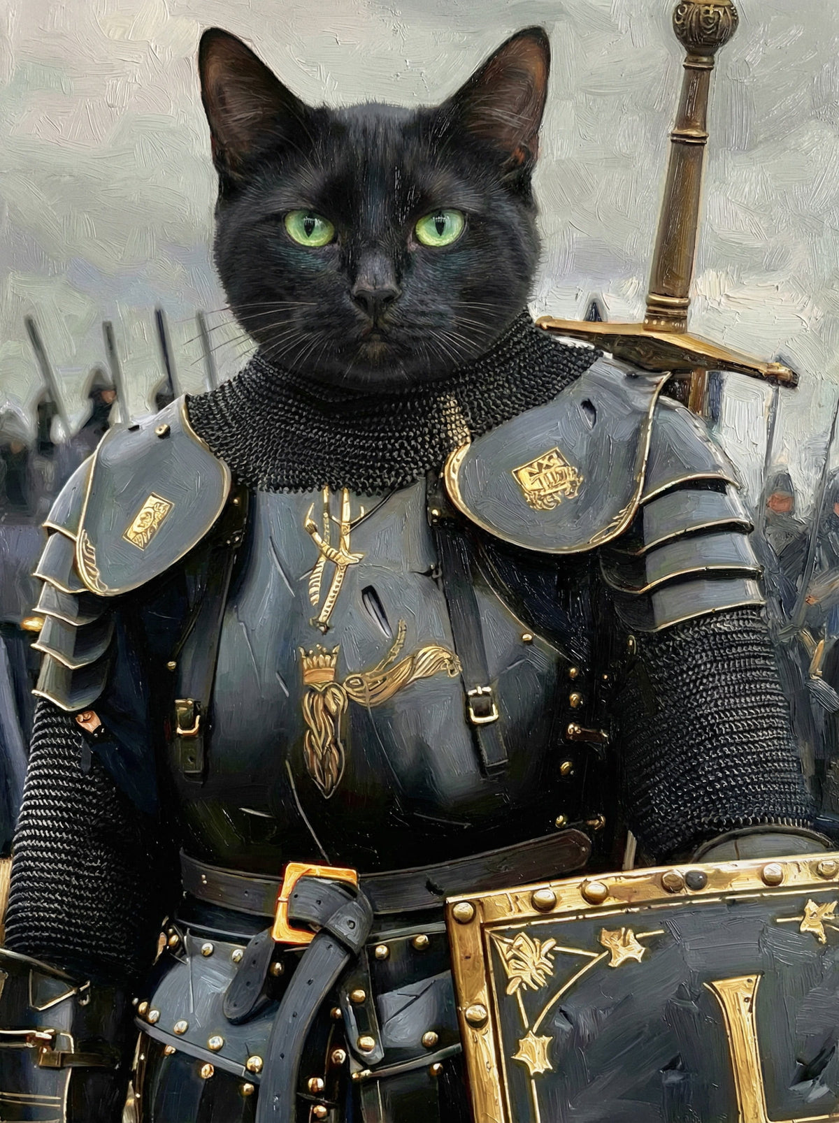 Knights of Old - Your pet as a gallant knight. Choose from epic scenes and shining armor - we'll craft their medieval masterpiece